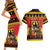 Germany Christmas Couples Matching Short Sleeve Bodycon Dress and Hawaiian Shirt Saint Nicholas And Knecht Ruprecht Drink Beer - Wonder Print Shop