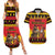 Germany Christmas Couples Matching Summer Maxi Dress and Hawaiian Shirt Saint Nicholas And Knecht Ruprecht Drink Beer - Wonder Print Shop