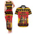 Germany Christmas Couples Matching Tank Maxi Dress and Hawaiian Shirt Saint Nicholas And Knecht Ruprecht Drink Beer - Wonder Print Shop