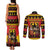 Germany Christmas Couples Matching Tank Maxi Dress and Long Sleeve Button Shirt Saint Nicholas And Knecht Ruprecht Drink Beer - Wonder Print Shop