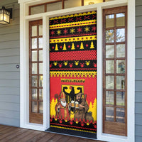 Germany Christmas Door Cover Saint Nicholas And Knecht Ruprecht Drink Beer - Wonder Print Shop