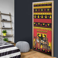 Germany Christmas Door Cover Saint Nicholas And Knecht Ruprecht Drink Beer - Wonder Print Shop