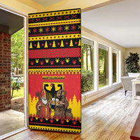 Germany Christmas Door Cover Saint Nicholas And Knecht Ruprecht Drink Beer - Wonder Print Shop