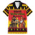 Germany Christmas Family Matching Short Sleeve Bodycon Dress and Hawaiian Shirt Saint Nicholas And Knecht Ruprecht Drink Beer - Wonder Print Shop