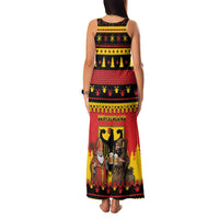 Germany Christmas Family Matching Tank Maxi Dress and Hawaiian Shirt Saint Nicholas And Knecht Ruprecht Drink Beer - Wonder Print Shop