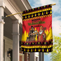 Germany Christmas Garden Flag Saint Nicholas And Knecht Ruprecht Drink Beer - Wonder Print Shop