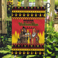 Germany Christmas Garden Flag Saint Nicholas And Knecht Ruprecht Drink Beer - Wonder Print Shop