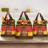 Germany Christmas Grocery Bag Saint Nicholas And Knecht Ruprecht Drink Beer - Wonder Print Shop