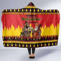 Germany Christmas Hooded Blanket Saint Nicholas And Knecht Ruprecht Drink Beer - Wonder Print Shop