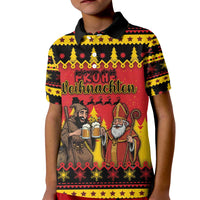 Germany Christmas Kid Polo Shirt Saint Nicholas And Knecht Ruprecht Drink Beer - Wonder Print Shop