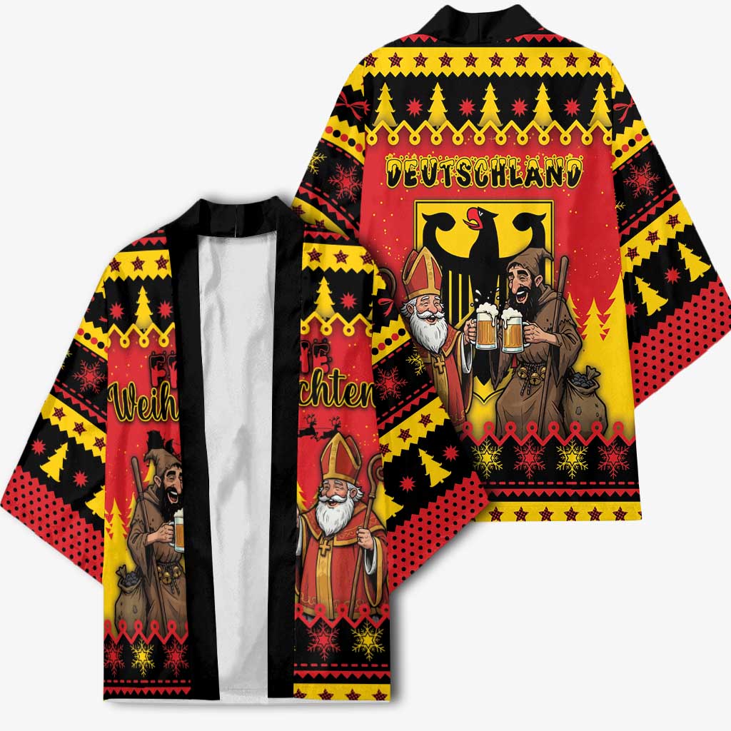 Germany Christmas Kimono Saint Nicholas And Knecht Ruprecht Drink Beer - Wonder Print Shop
