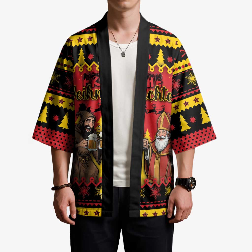 Germany Christmas Kimono Saint Nicholas And Knecht Ruprecht Drink Beer - Wonder Print Shop