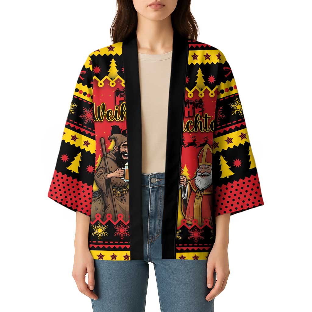 Germany Christmas Kimono Saint Nicholas And Knecht Ruprecht Drink Beer - Wonder Print Shop