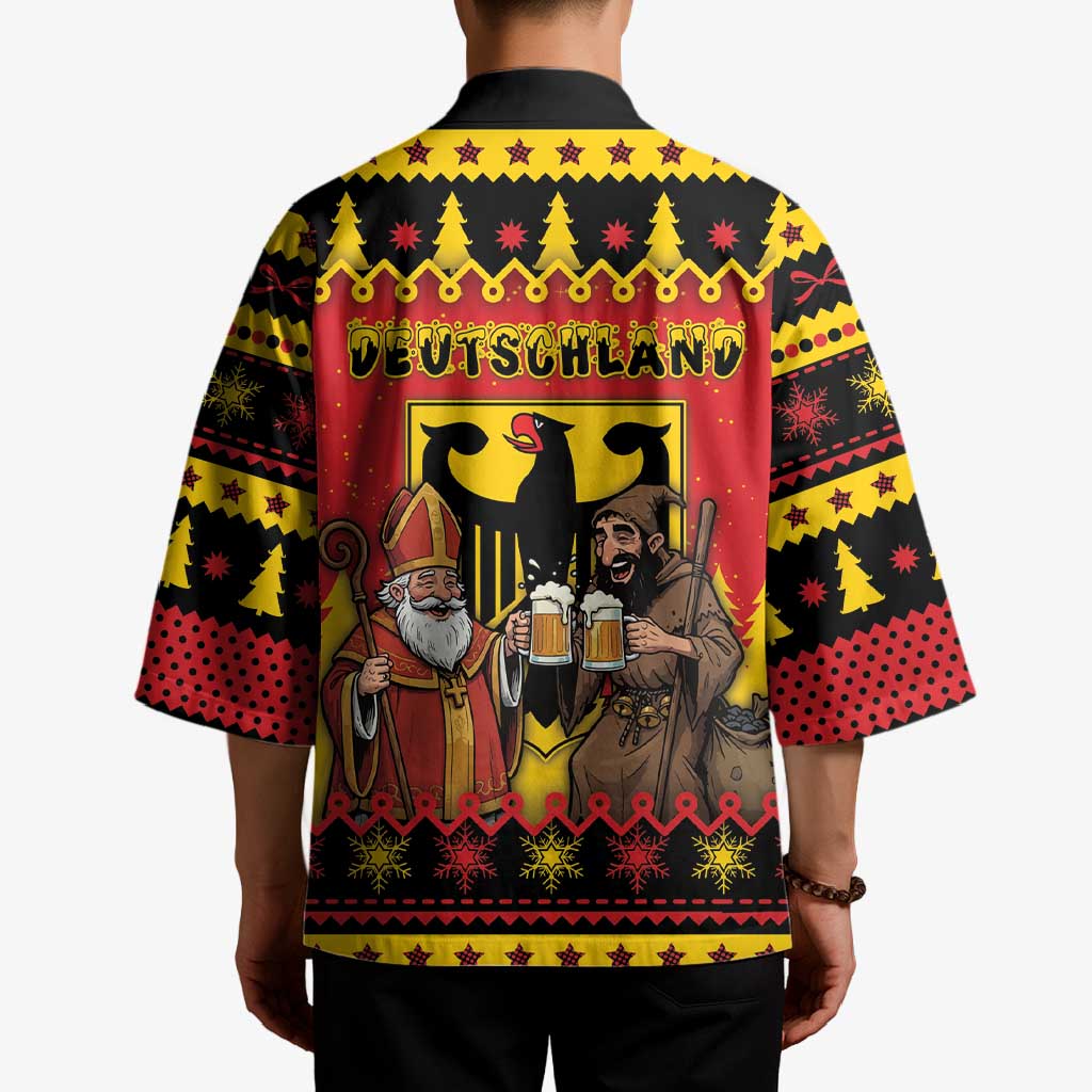 Germany Christmas Kimono Saint Nicholas And Knecht Ruprecht Drink Beer - Wonder Print Shop