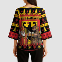 Germany Christmas Kimono Sleeve Blouse Saint Nicholas And Knecht Ruprecht Drink Beer - Wonder Print Shop