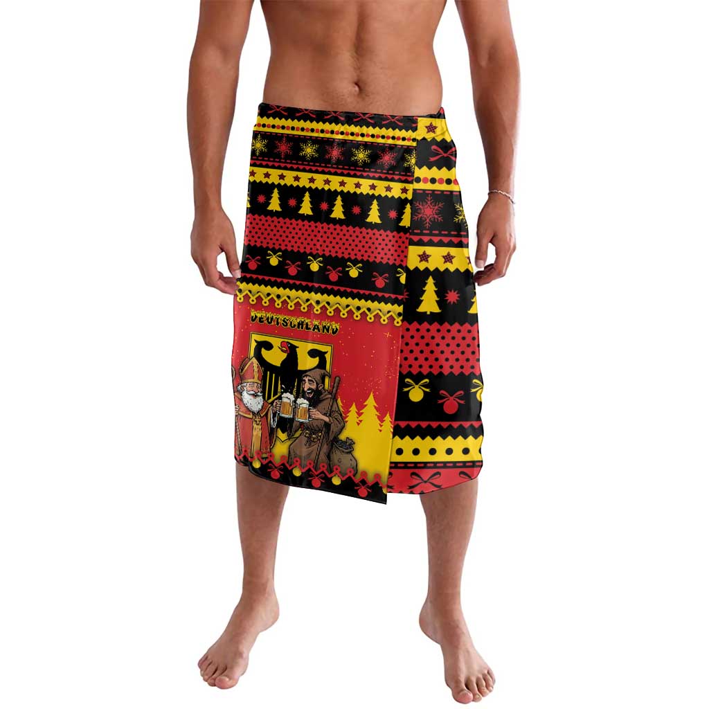 Germany Christmas Lavalava Saint Nicholas And Knecht Ruprecht Drink Beer - Wonder Print Shop