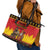 Germany Christmas Leather Tote Bag Saint Nicholas And Knecht Ruprecht Drink Beer - Wonder Print Shop