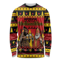 Germany Christmas Long Sleeve Shirt Saint Nicholas And Knecht Ruprecht Drink Beer - Wonder Print Shop