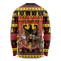 Germany Christmas Long Sleeve Shirt Saint Nicholas And Knecht Ruprecht Drink Beer - Wonder Print Shop