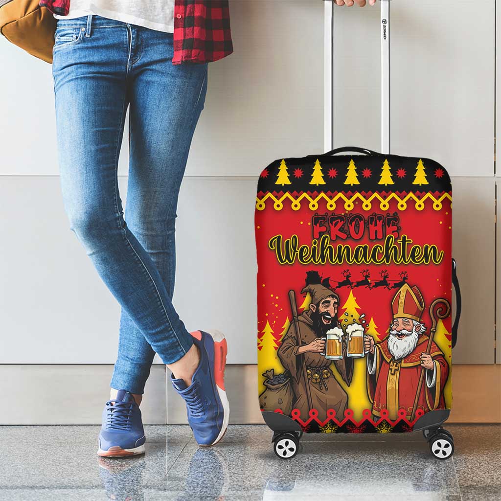Germany Christmas Luggage Cover Saint Nicholas And Knecht Ruprecht Drink Beer - Wonder Print Shop