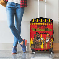 Germany Christmas Luggage Cover Saint Nicholas And Knecht Ruprecht Drink Beer - Wonder Print Shop