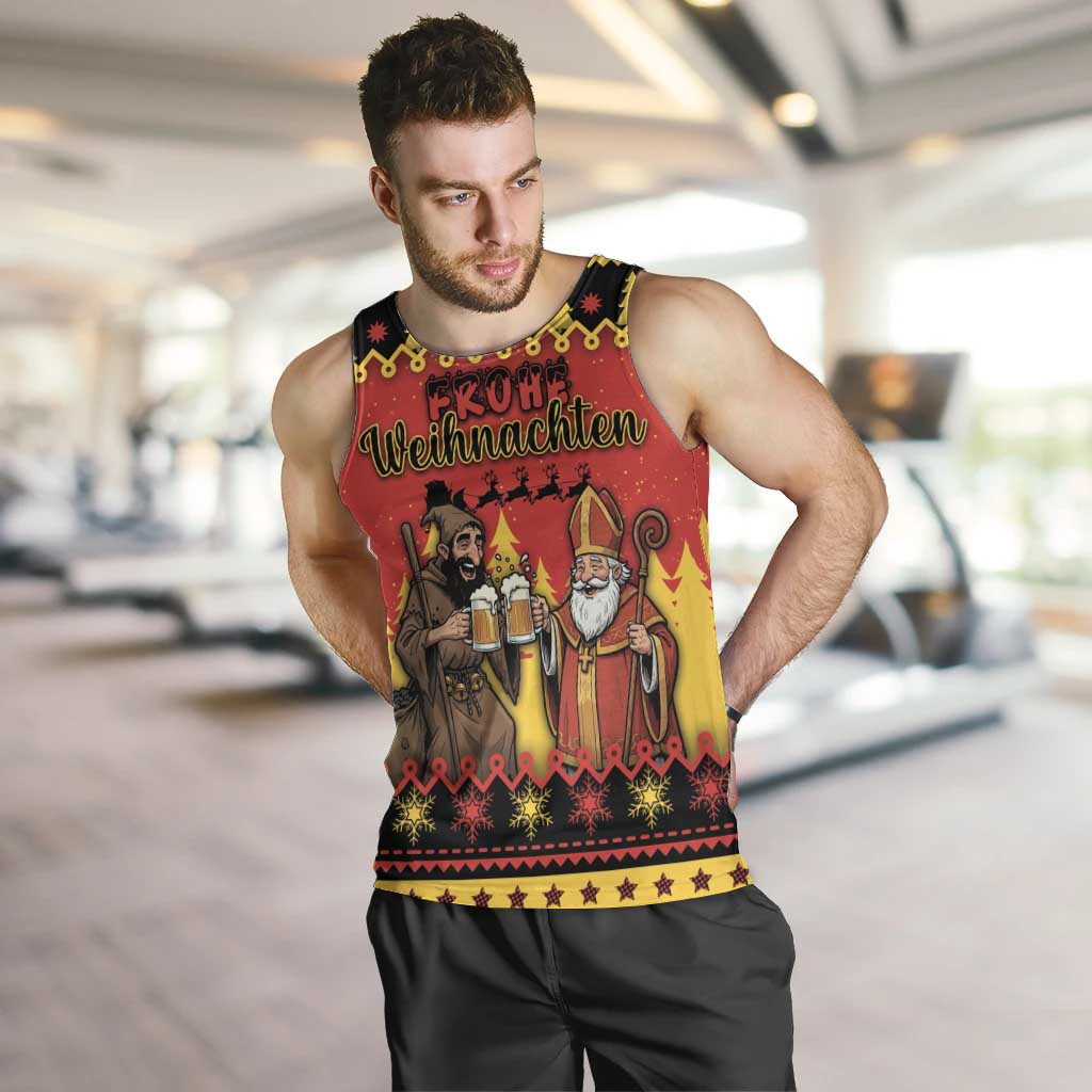 Germany Christmas Men Tank Top Saint Nicholas And Knecht Ruprecht Drink Beer - Wonder Print Shop