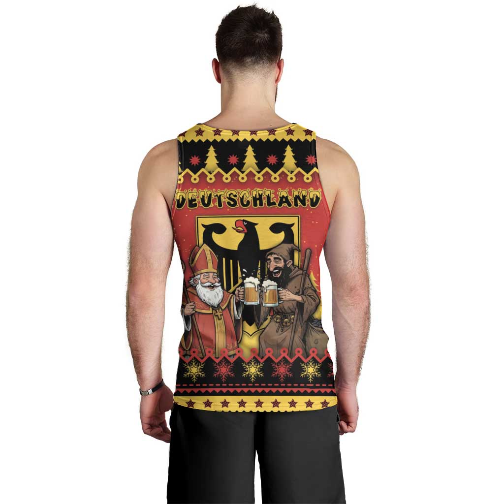 Germany Christmas Men Tank Top Saint Nicholas And Knecht Ruprecht Drink Beer - Wonder Print Shop