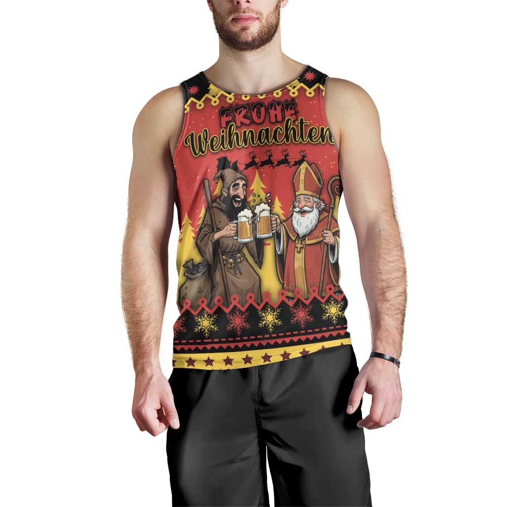 Germany Christmas Men Tank Top Saint Nicholas And Knecht Ruprecht Drink Beer - Wonder Print Shop