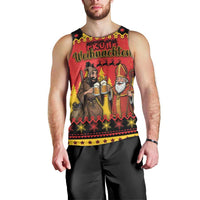 Germany Christmas Men Tank Top Saint Nicholas And Knecht Ruprecht Drink Beer - Wonder Print Shop