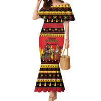 Germany Christmas Mermaid Dress Saint Nicholas And Knecht Ruprecht Drink Beer - Wonder Print Shop
