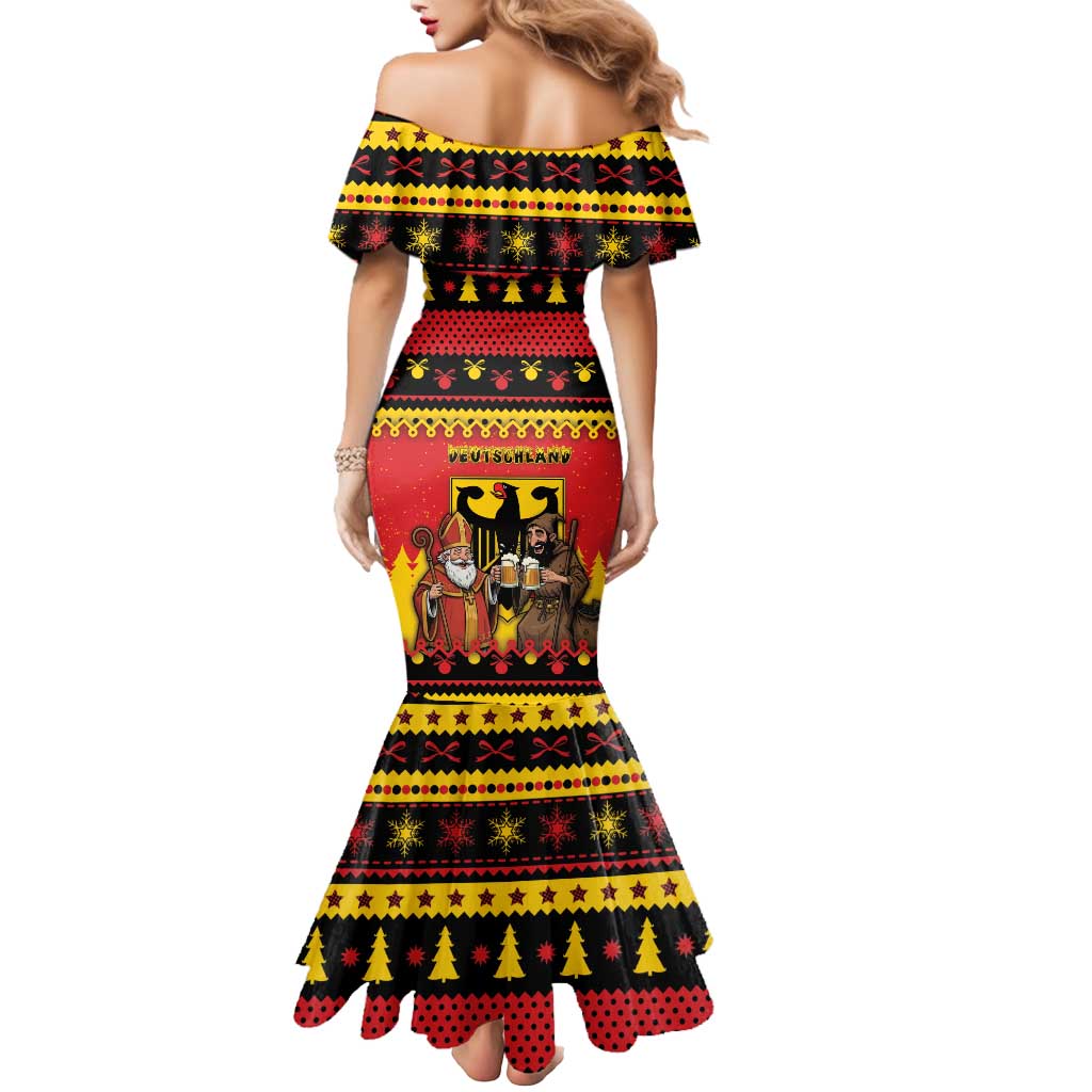 Germany Christmas Mermaid Dress Saint Nicholas And Knecht Ruprecht Drink Beer - Wonder Print Shop