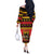 Germany Christmas Off The Shoulder Long Sleeve Dress Saint Nicholas And Knecht Ruprecht Drink Beer - Wonder Print Shop