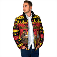 Germany Christmas Padded Jacket Saint Nicholas And Knecht Ruprecht Drink Beer - Wonder Print Shop