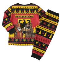 Germany Christmas Pajama Set Saint Nicholas And Knecht Ruprecht Drink Beer - Wonder Print Shop