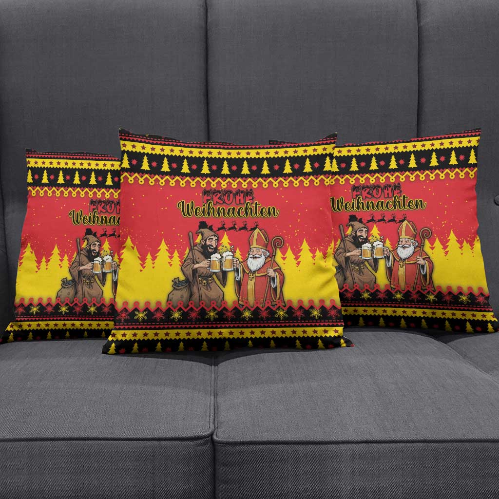 Germany Christmas Pillow Cover Saint Nicholas And Knecht Ruprecht Drink Beer - Wonder Print Shop