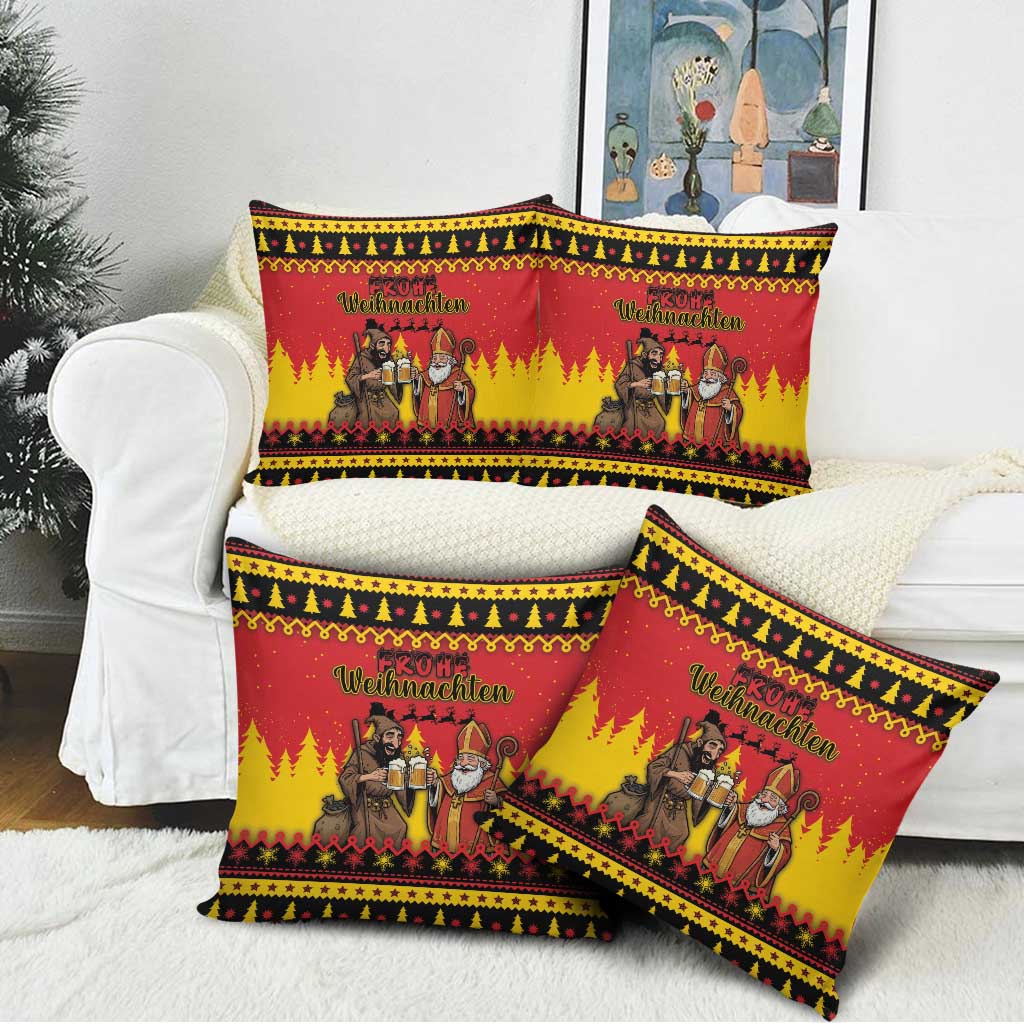 Germany Christmas Pillow Cover Saint Nicholas And Knecht Ruprecht Drink Beer - Wonder Print Shop