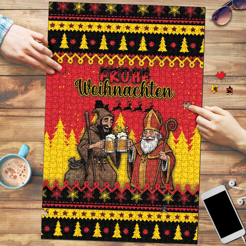 Germany Christmas Puzzle Saint Nicholas And Knecht Ruprecht Drink Beer - Wonder Print Shop