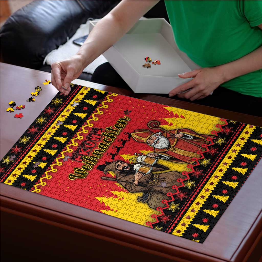 Germany Christmas Puzzle Saint Nicholas And Knecht Ruprecht Drink Beer - Wonder Print Shop