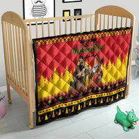 Germany Christmas Quilt Saint Nicholas And Knecht Ruprecht Drink Beer - Wonder Print Shop