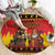 Germany Christmas Round Carpet Saint Nicholas And Knecht Ruprecht Drink Beer - Wonder Print Shop
