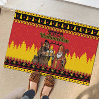 Germany Christmas Rubber Doormat Saint Nicholas And Knecht Ruprecht Drink Beer - Wonder Print Shop