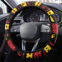 Germany Christmas Steering Wheel Cover Saint Nicholas And Knecht Ruprecht Drink Beer - Wonder Print Shop
