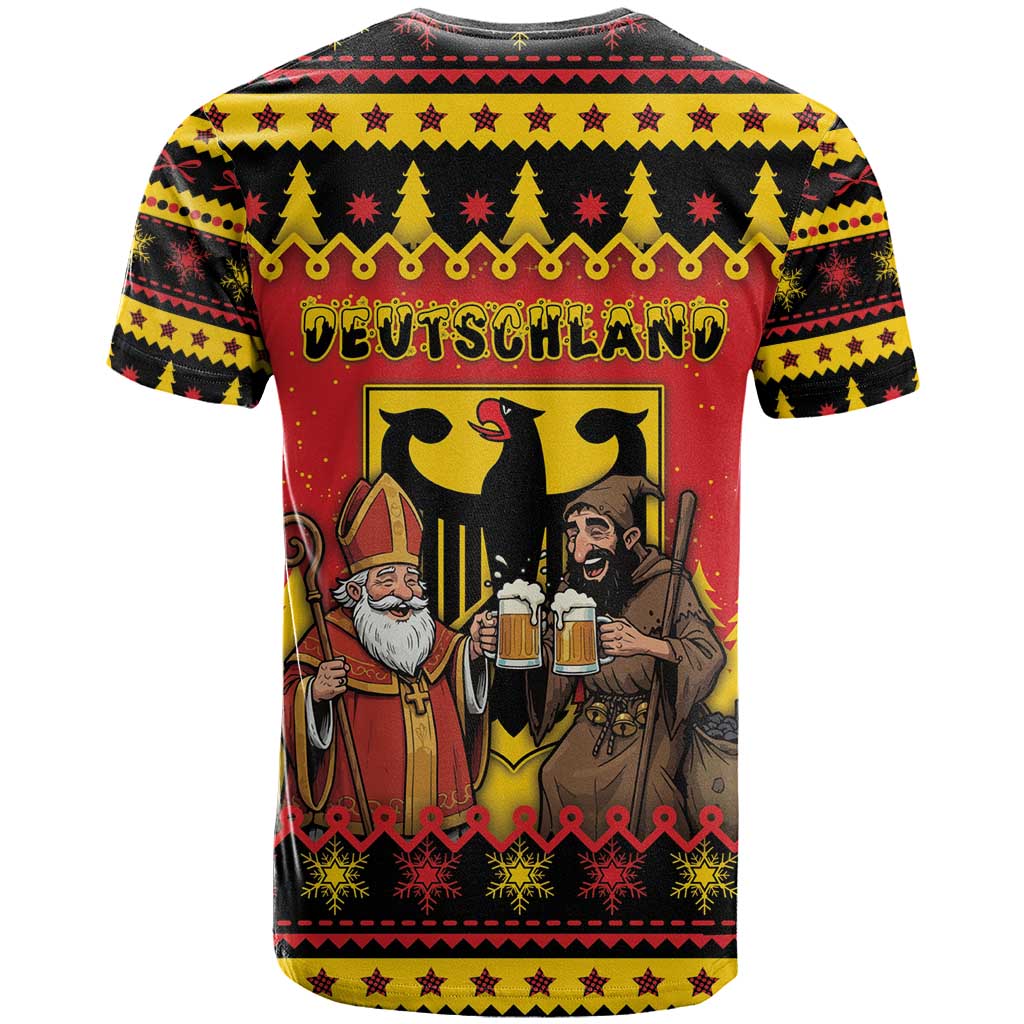 Germany Christmas T Shirt Saint Nicholas And Knecht Ruprecht Drink Beer - Wonder Print Shop