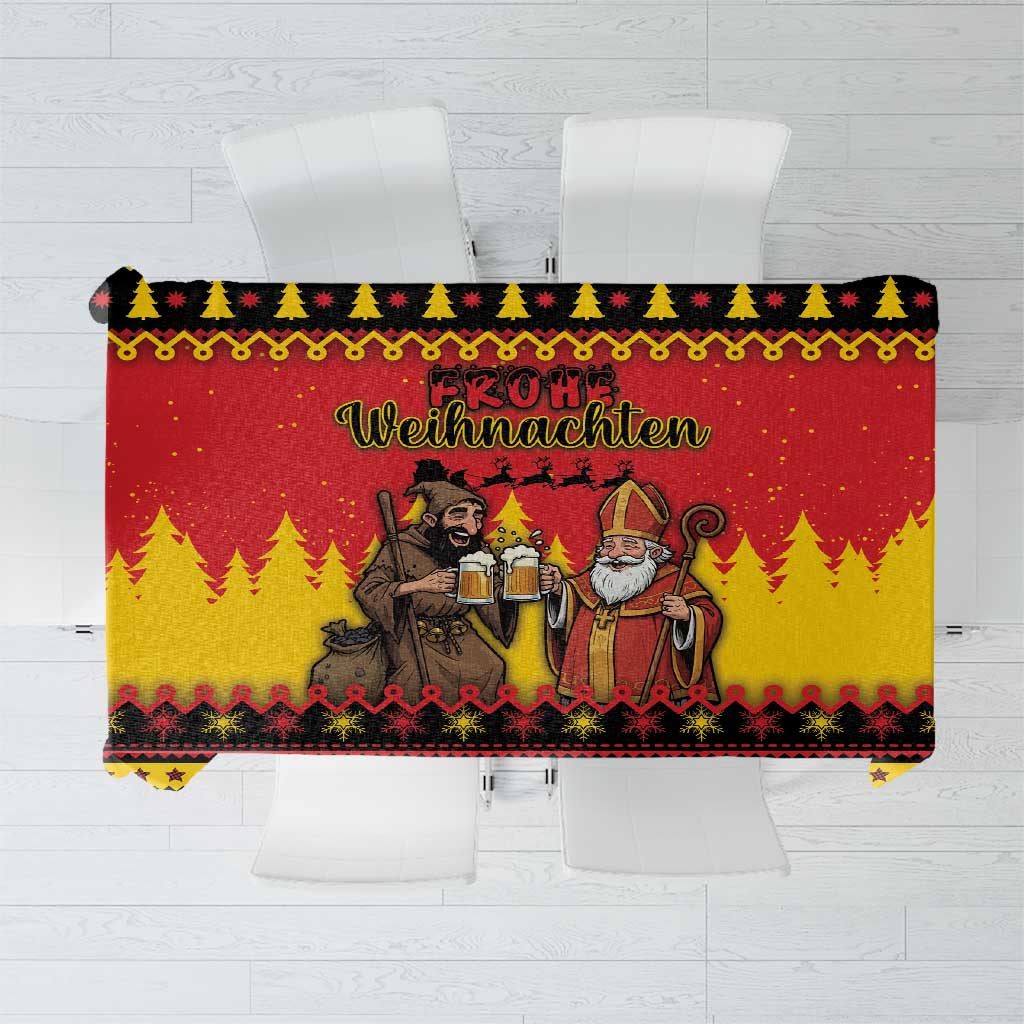 Germany Christmas Tablecloth Saint Nicholas And Knecht Ruprecht Drink Beer - Wonder Print Shop