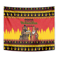 Germany Christmas Tapestry Saint Nicholas And Knecht Ruprecht Drink Beer - Wonder Print Shop