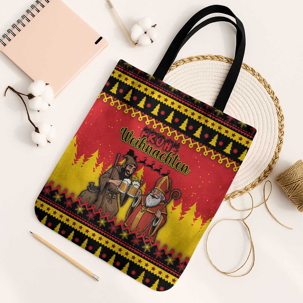 Germany Christmas Tote Bag Saint Nicholas And Knecht Ruprecht Drink Beer - Wonder Print Shop