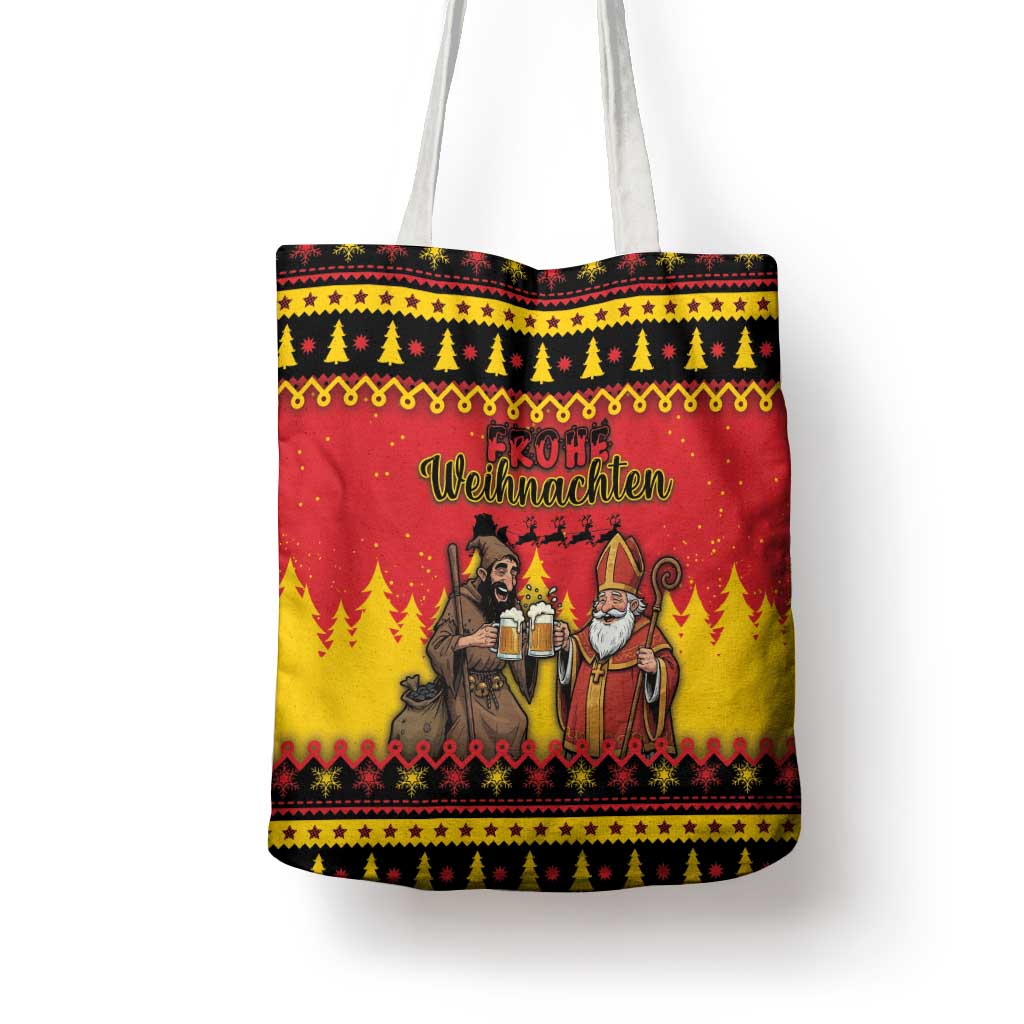 Germany Christmas Tote Bag Saint Nicholas And Knecht Ruprecht Drink Beer - Wonder Print Shop