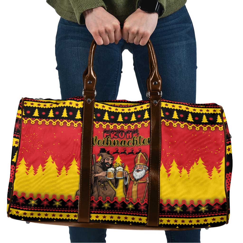 Germany Christmas Travel Bag Saint Nicholas And Knecht Ruprecht Drink Beer - Wonder Print Shop