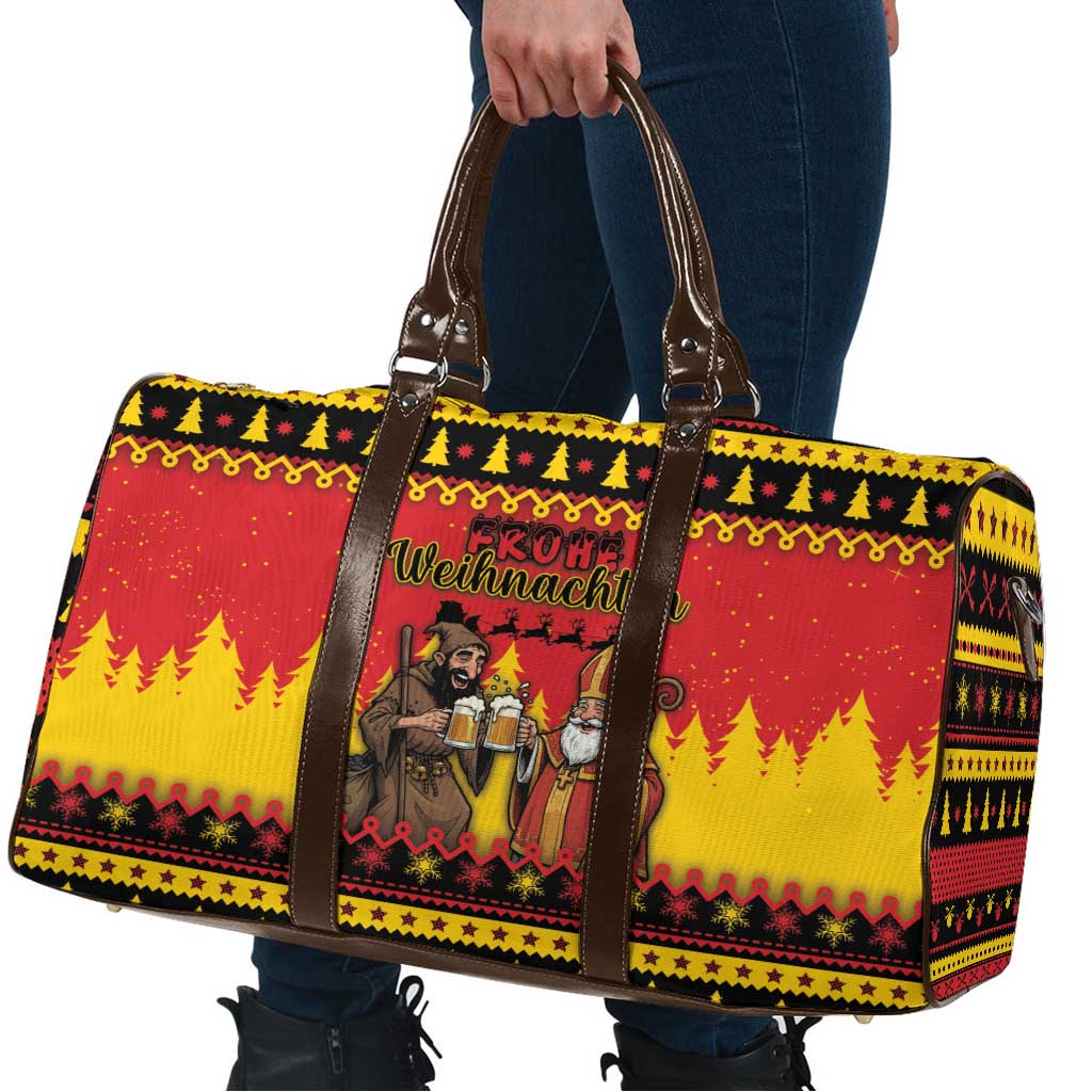 Germany Christmas Travel Bag Saint Nicholas And Knecht Ruprecht Drink Beer - Wonder Print Shop