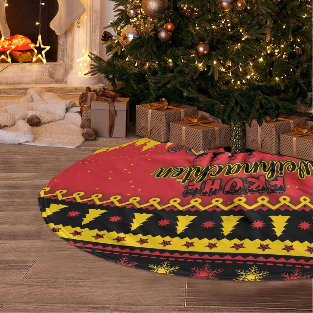 Germany Christmas Tree Skirt Saint Nicholas And Knecht Ruprecht Drink Beer - Wonder Print Shop